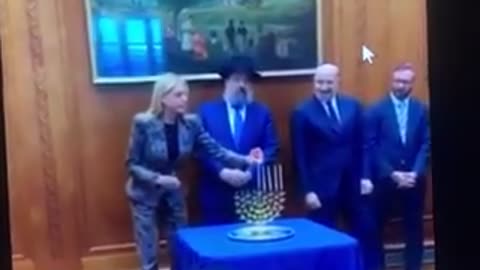 Traitor Pam Bondi lights Menorah at White House America is hijacked by traitors