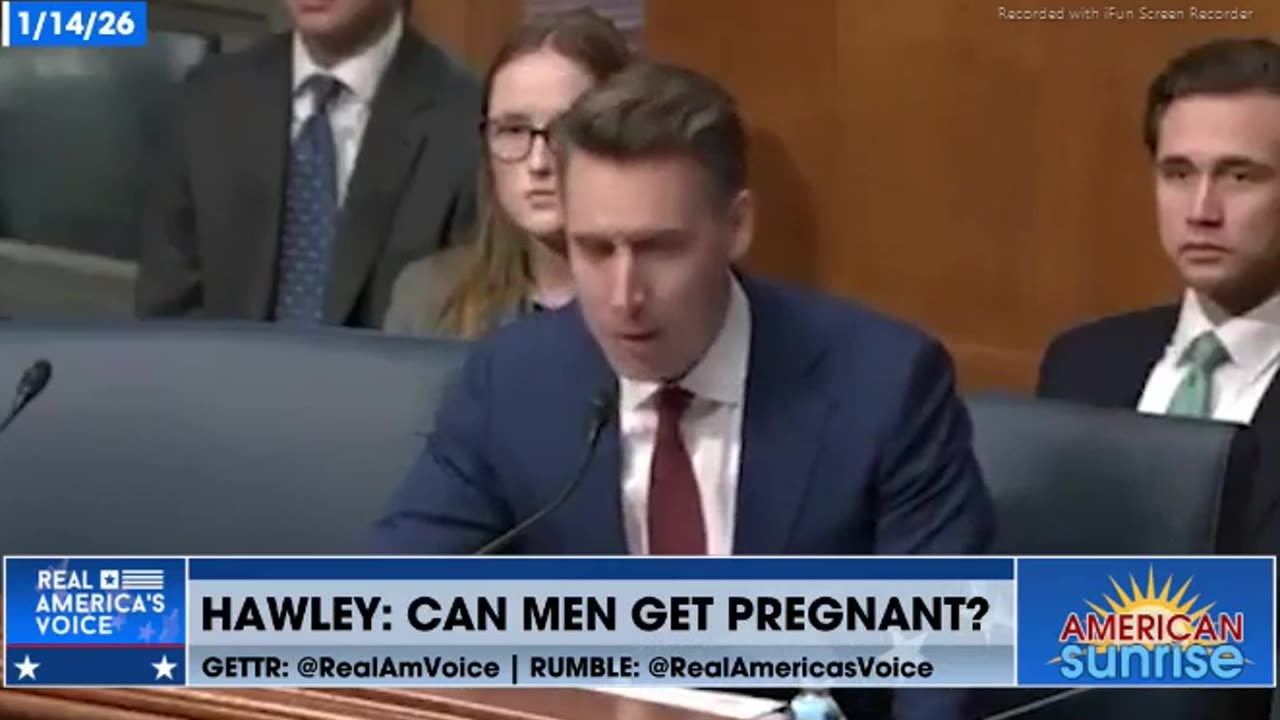 SEN JOSH HAWLEY HEARING> DR. CAN MEN GET PREGANT? - 4 mins.