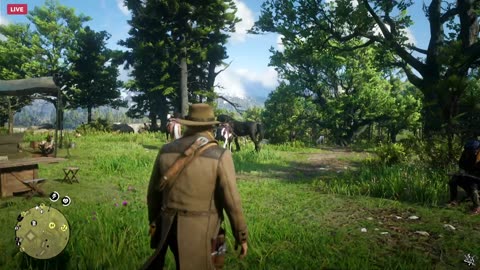 Red Dead Redemption 2: From Camp outside Valentine Artur and Hosea go hunt --- Story Mode #03