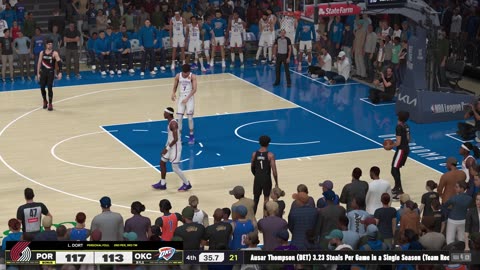 NBA 2k25 Oklahoma City Thunder Franchise Game 16 Trail Blazers Vs Thunder CPU Vs CPU