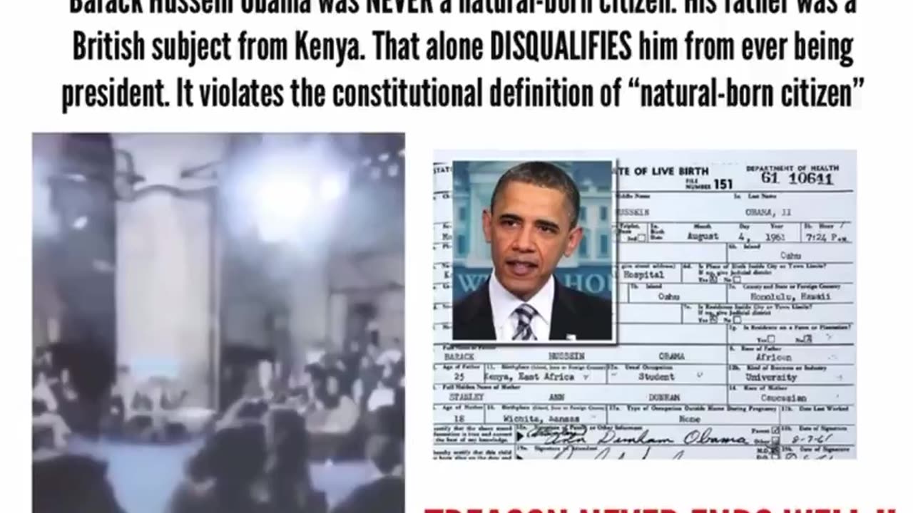 Treasonous Barack Obama admits he was born in Kenya