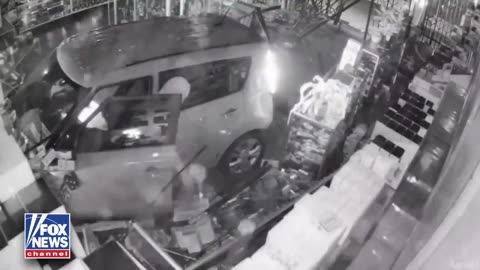 In Arizona, masked thieves drove a stolen SUV through a smoke shop’s front door