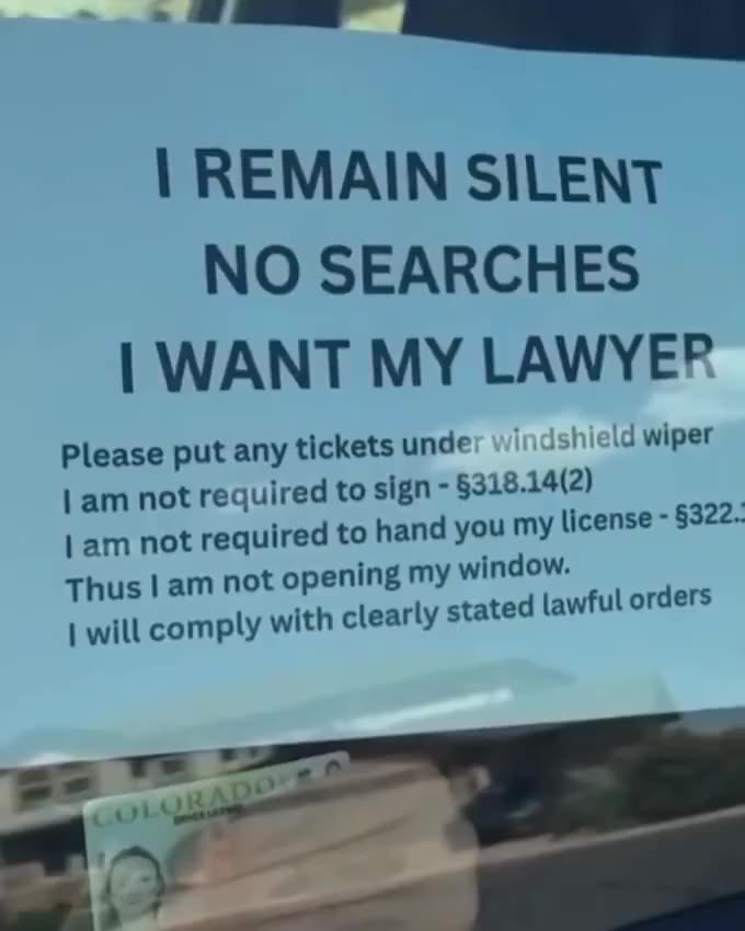 A woman recently went viral for holding up a window sign during a traffic stop,