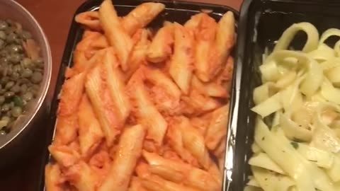 Excellent Combination of Penne With Vodka Sauce and Fettuccini With Garlic and Oil