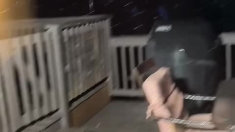 Trampoline on the Loose During Storm