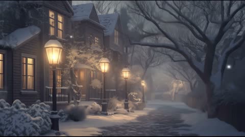 1 Hour Winter Street Ambient Music – Cozy Snowy Night for Work, Study & Deep Focus