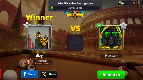 8 Ball Pool Online : I'm playing against Hassan on the 9-ball table