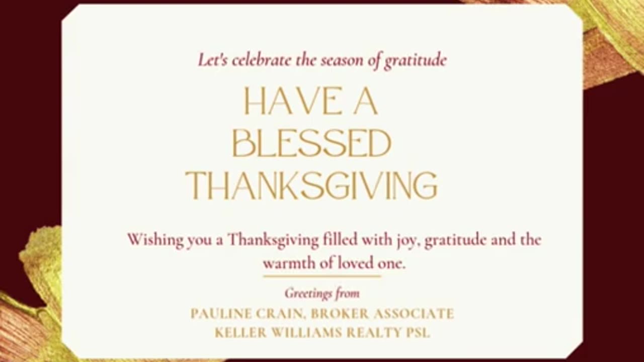 Have a Blessed Thanksgiving