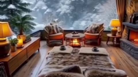 Cozy cave resort room.