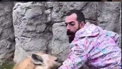 Hyena Bites Man Hard