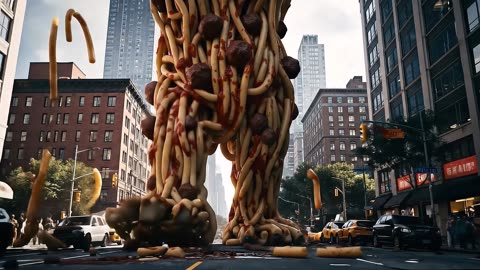 NYC Invaded by GIANT Spaghetti Monster! 🍝