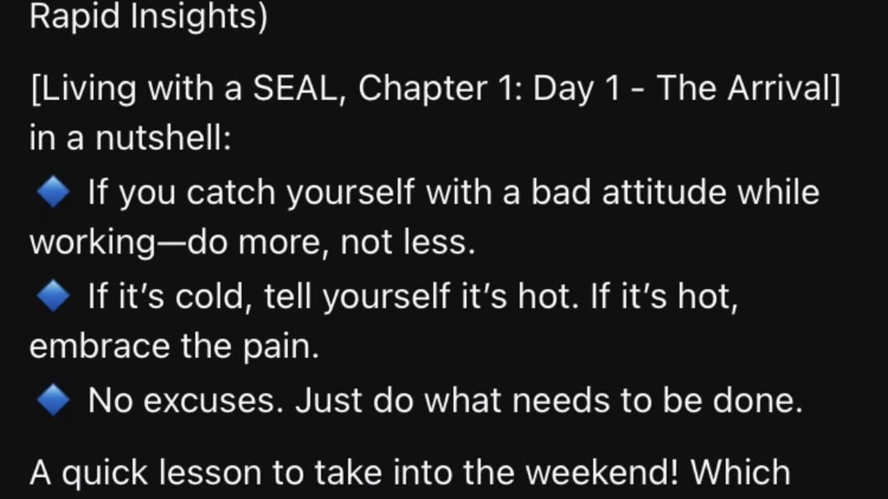Living with a seal by Jesse Itzler (Summary) Chapter 1