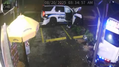 Surveillance video shows Fort Lauderdale Police officers crashing into each other