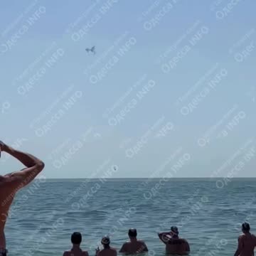 Shahed Attack Drone Shot Down Off Coast of Odessa in Front of Beachgoers