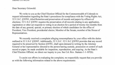 DOJ Targets Colorado Election Records—Why Now?