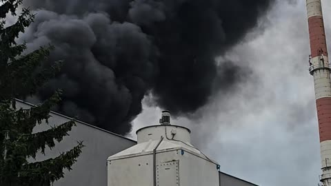 Pożar opon na terenie Elany w Toruniu