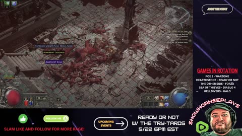 Late night leveling in POE2 (Lightning Spear)