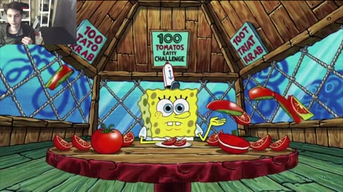 Outtake #3088 Of SpongeBob SquarePants Attempts Tomato Eating Challenge Fake Funny Parody Animated