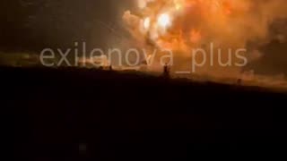Epic Detonation and Shockwave of Russian Ammunition Depot in Occupied Donetsk