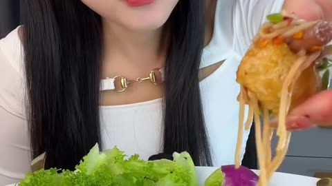 eating shrimp salad is great 👍👍👍