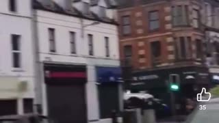 Portadown Helicopter in the sky, heavy PSNI presence and traffic stopped.