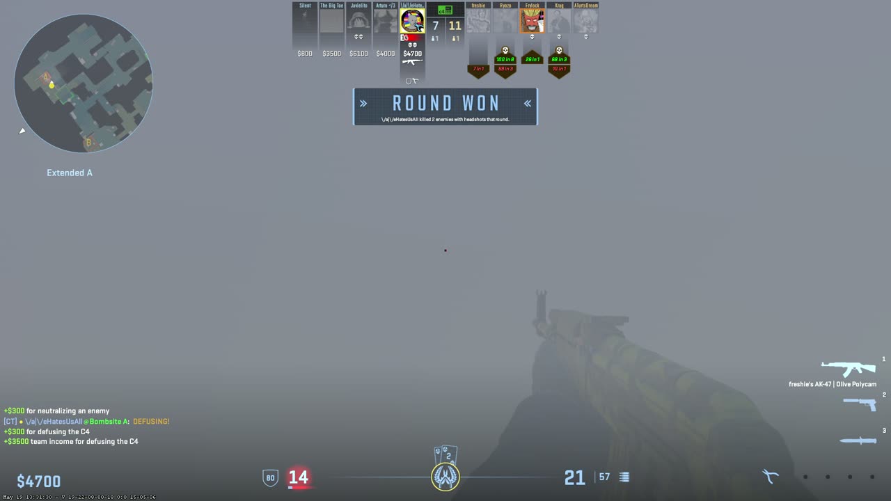 1v2 Clutch Ninja Defuse - Dust2 [CS2]