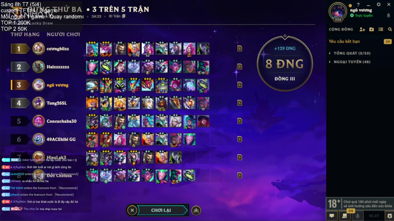 3/4/2025 - Part 2 - Chơi TFT