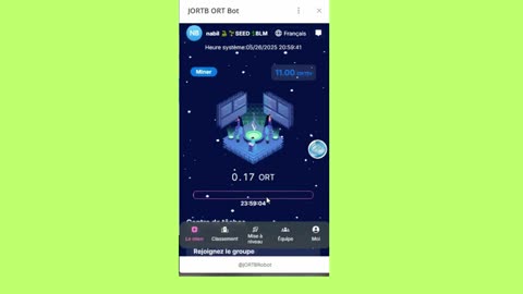 new mining mini app bot telegram jortb ort