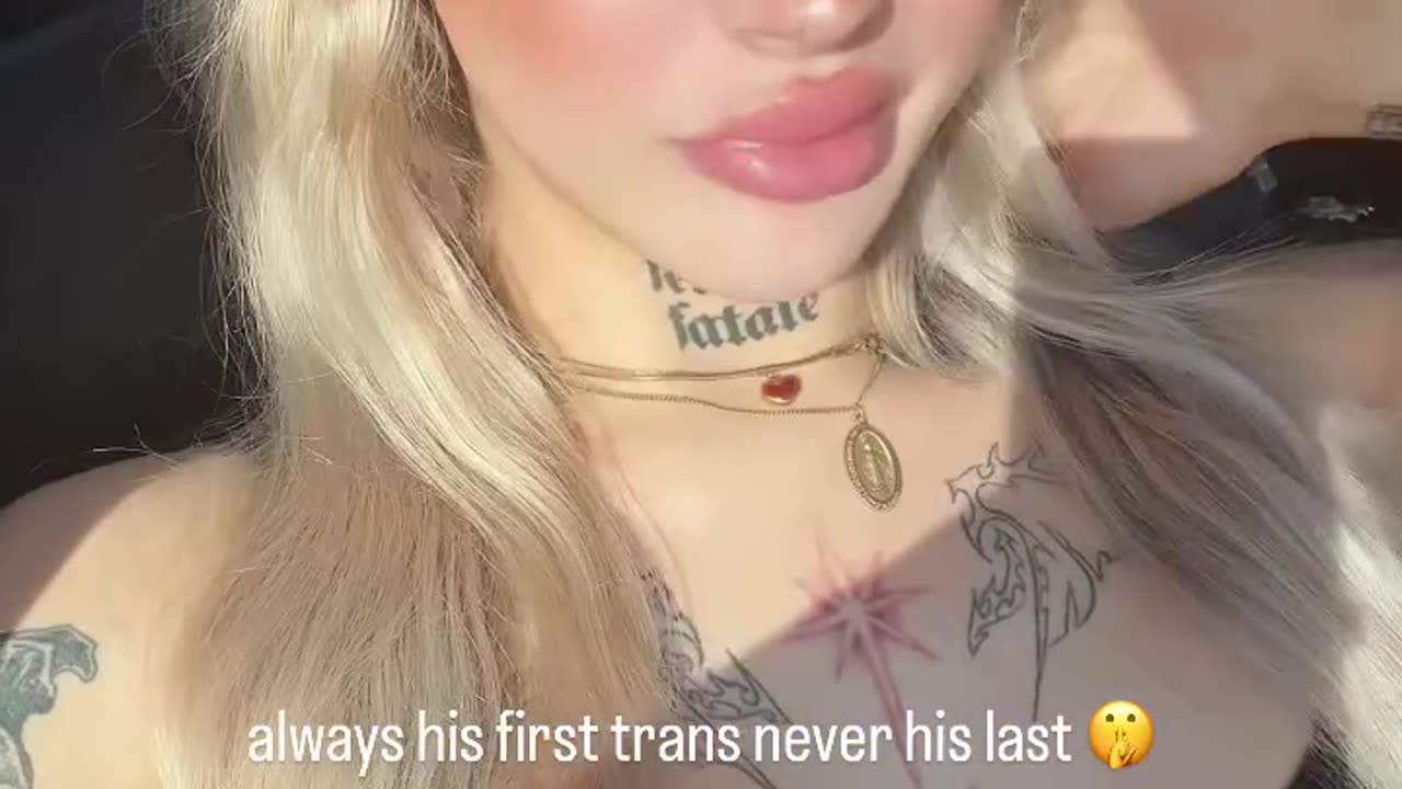 Super interesting tgirl in car