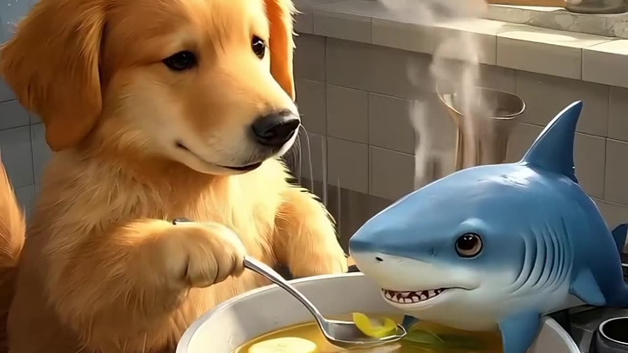 Dog and shark