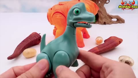 Orange Stegosaurus Walking Without Head and Tail