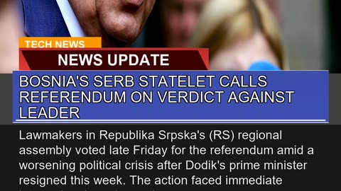 Bosnias Serb Statelet Calls Referendum on Verdict