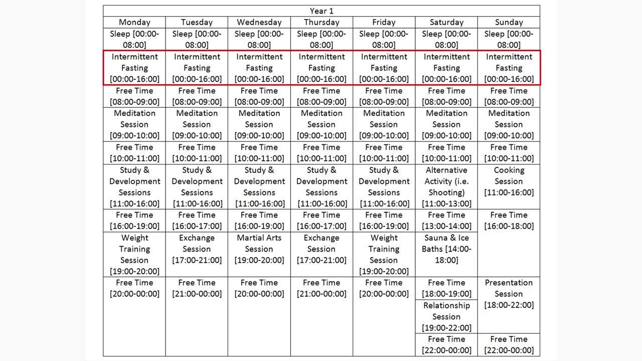 Spiritual Anarchist Society (Daily Schedule)