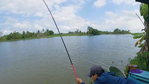 Lamprey Spin Fishing in River Deep Holes