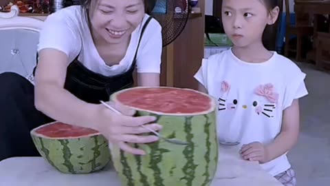 Watermelon Showdown: Small Bowl vs Big Bowl! 🍉🤣