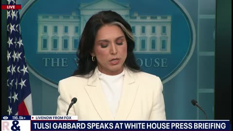 Tulsi Gabbard Press Briefing 7-23-25 Obama's Threat to Democracy