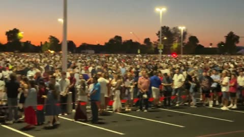The crowd waiting to get in for Charlie Kirk's memorial