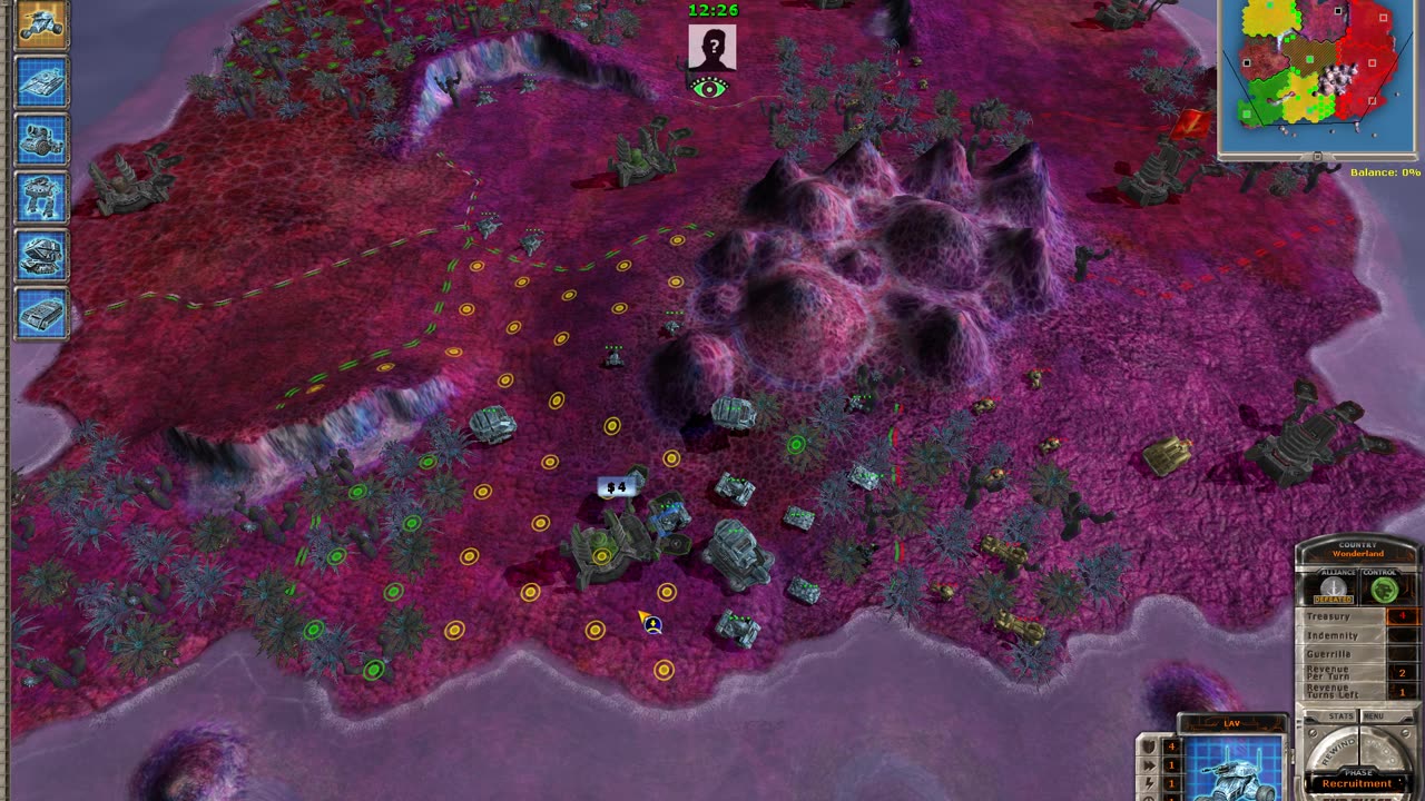 Massive Assault Network 2 (TBS game): map Inferno, playing on Linux (Lutris, Wine, Conty): won