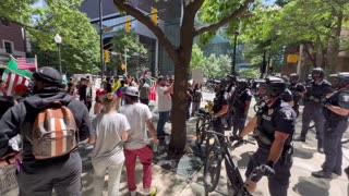 Charlotte, N.C. — A far-left rioter cried and writhed when pepper spray was deployed