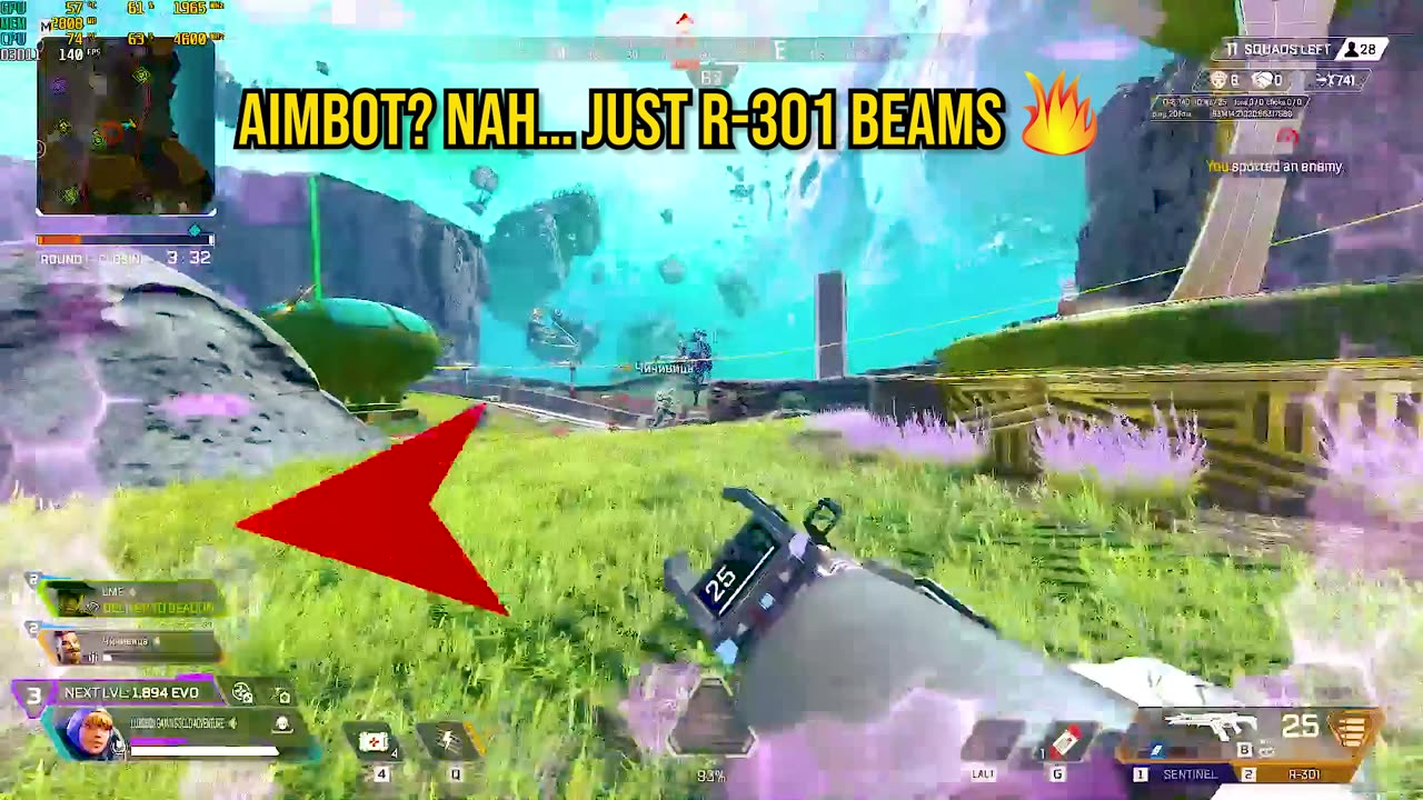 Apex Legends | Wattson R-301 Beams on Broken Moon | 5 Kills, 597 Damage