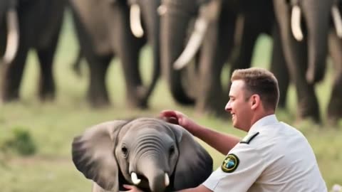 JOYFUL BABY ELEPHANT EMBRACES RANGER IN WILDERNESS 🐘🤗