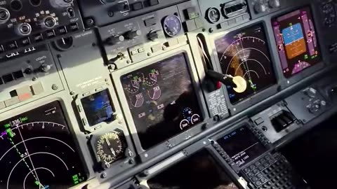First-person view of a Boeing 737 landing at Heraklion airport on the Greek island of Crete