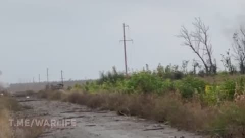 The occupiers film the explosion of their own tank by a mine during the offensive