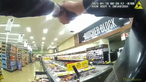 Morgan Hill body cam video of police shooting man with knife, throwing wine bottles at Safeway