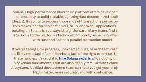 Struggling With Solana Projects? Hire the Right Developer Team