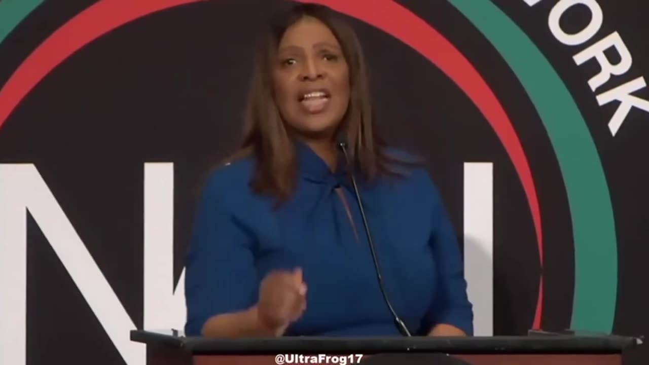 Letitia James melts down on stage after criminal referral for mortgage fraud.