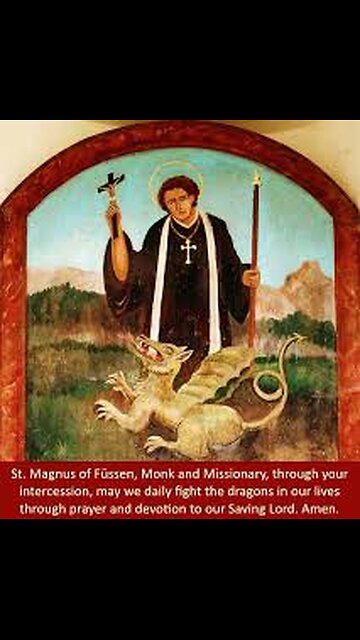 SAINT MAGNUS OF FÜSSEN PRAY FOR US 🙏 #truth #jesus #mary #joseph #ihs #christ #church #bible #chri