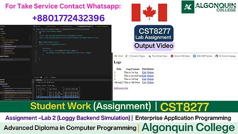 Client Work (Assignment) |CST8277 Loggy Backend Simulation |Algonquin College