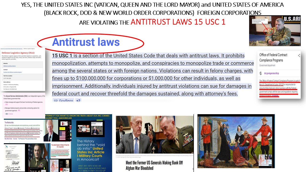 THE USA INC IS A FOREIGN ILLEGAL CORP PRETENDING & VIOLATING THE ANTITRUST LAW ON YOU!!!