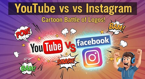 YouTube vs Facebook vs Instagram Logos Cartoon Battle of Logos!